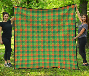 Shamrock Plaid St. Patrick's Day Print Quilt