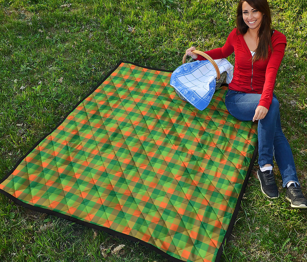 Shamrock Plaid St. Patrick's Day Print Quilt