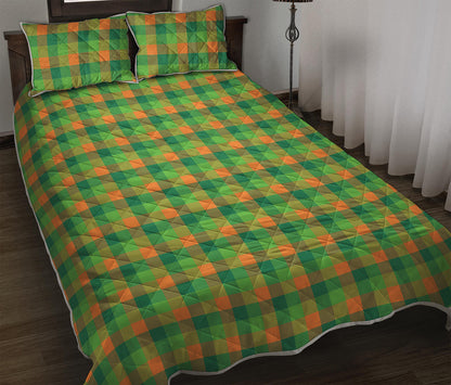 Shamrock Plaid St. Patrick's Day Print Quilt Bed Set