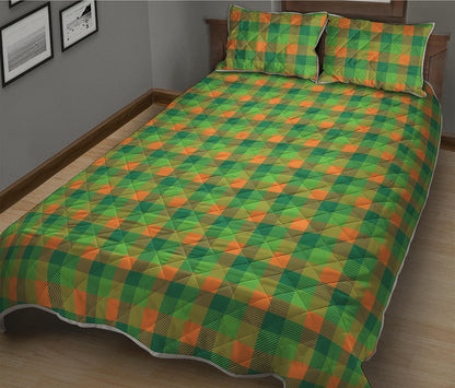 Shamrock Plaid St. Patrick's Day Print Quilt Bed Set
