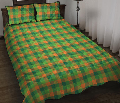 Shamrock Plaid St. Patrick's Day Print Quilt Bed Set