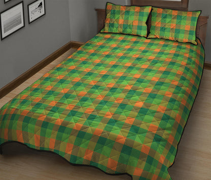 Shamrock Plaid St. Patrick's Day Print Quilt Bed Set