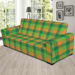 Shamrock Plaid St. Patrick's Day Print Sofa Slipcover