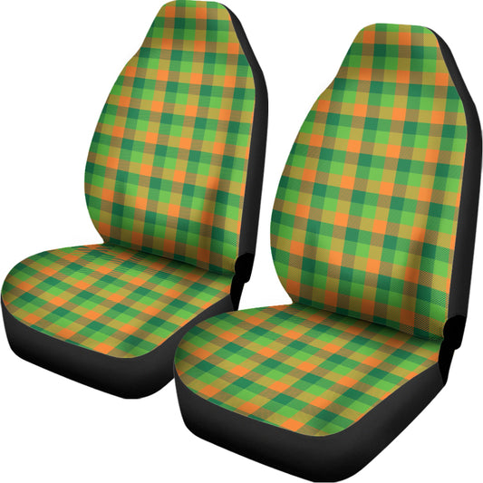 Shamrock Plaid St. Patrick's Day Print Universal Fit Car Seat Covers