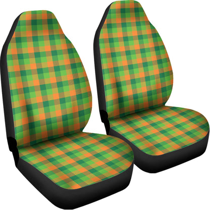 Shamrock Plaid St. Patrick's Day Print Universal Fit Car Seat Covers
