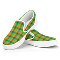 Shamrock Plaid St. Patrick's Day Print White Slip On Sneakers