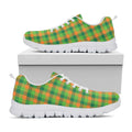 Shamrock Plaid St. Patrick's Day Print White Running Shoes