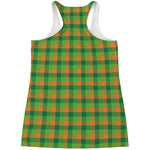 Shamrock Plaid St. Patrick's Day Print Women's Racerback Tank Top