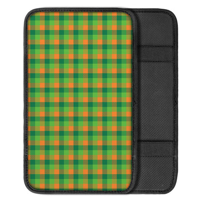Shamrock Plaid St. Patrick's Day Print Car Center Console Cover