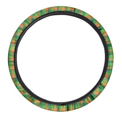 Shamrock Plaid St. Patrick's Day Print Car Steering Wheel Cover