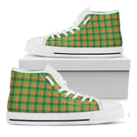 Shamrock Plaid St. Patrick's Day Print White High Top Shoes