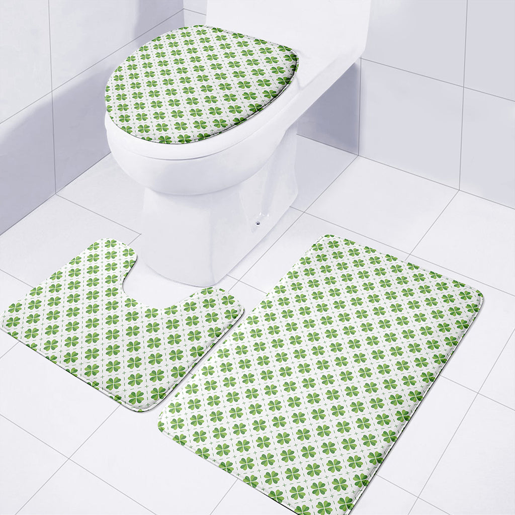 Shamrock Saint Patrick's Day Print 3 Piece Bath Mat Set