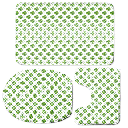 Shamrock Saint Patrick's Day Print 3 Piece Bath Mat Set