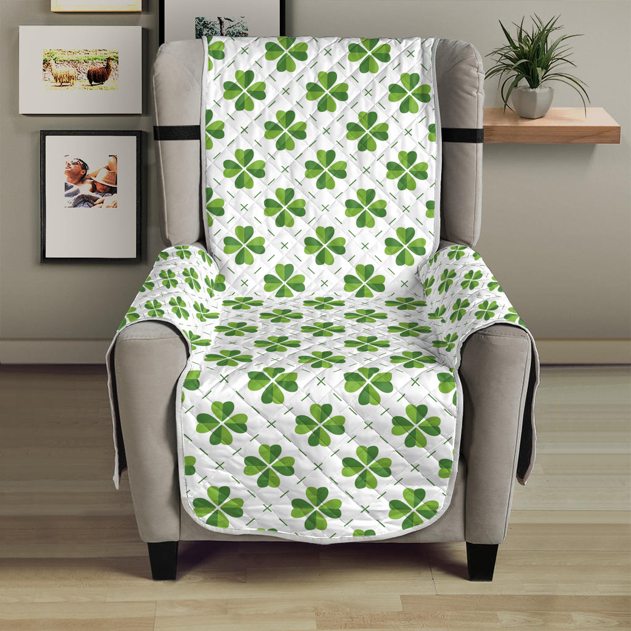 Shamrock Saint Patrick's Day Print Armchair Protector