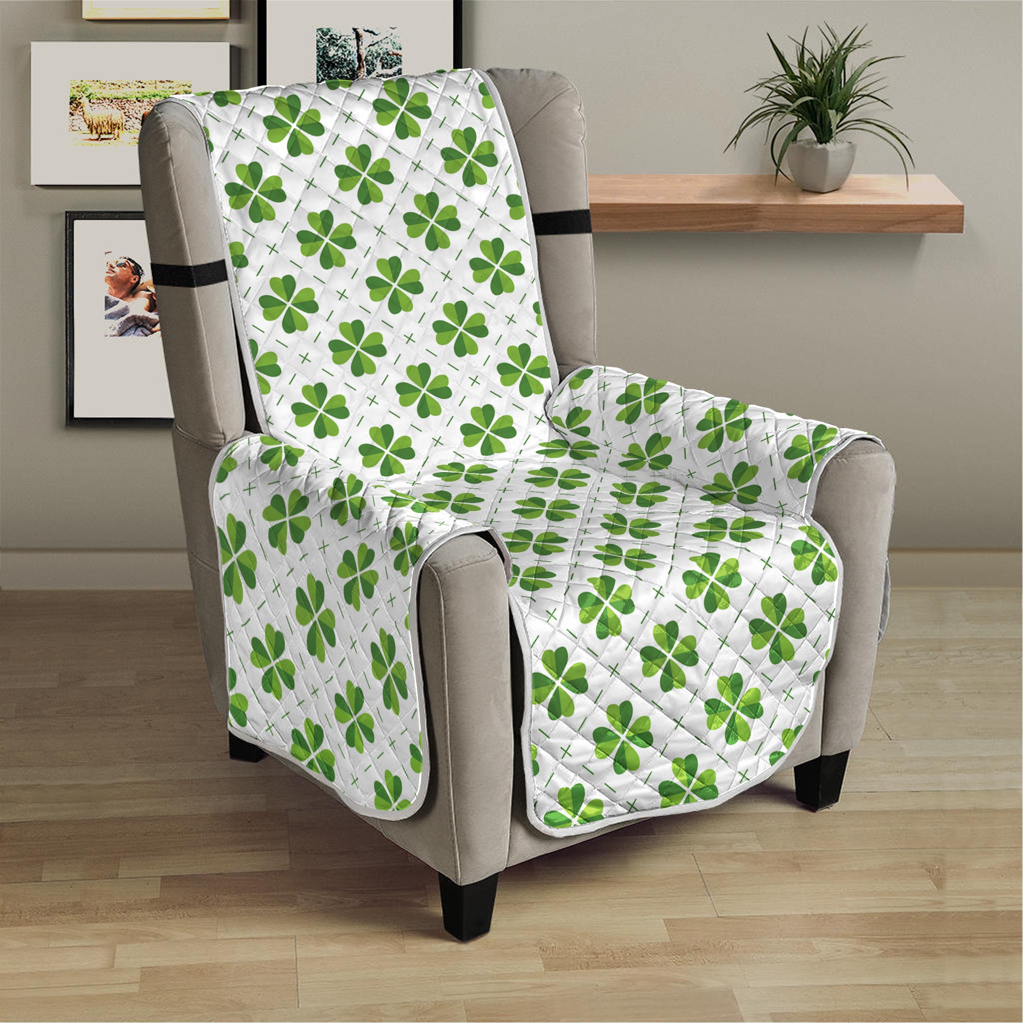 Shamrock Saint Patrick's Day Print Armchair Protector