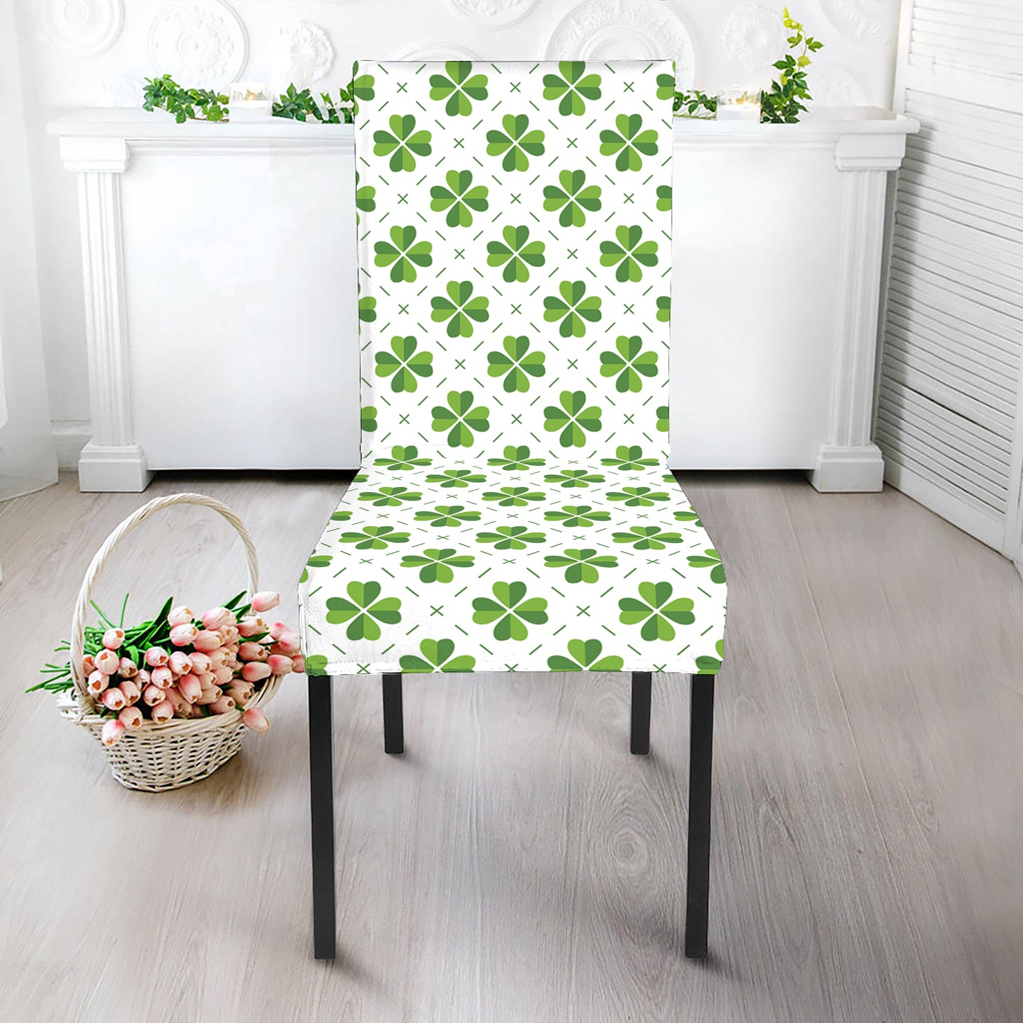 Shamrock Saint Patrick's Day Print Dining Chair Slipcover