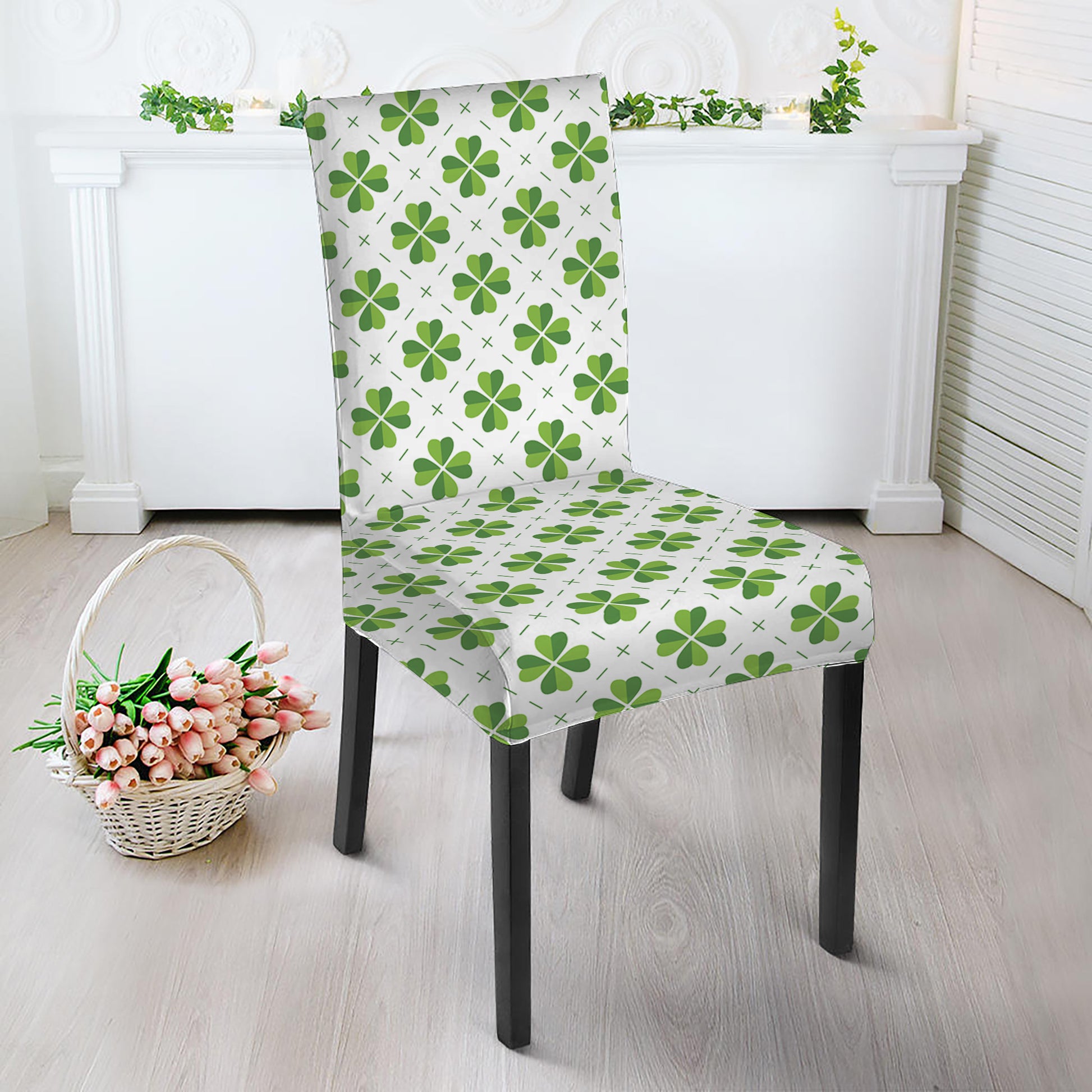 Shamrock Saint Patrick's Day Print Dining Chair Slipcover