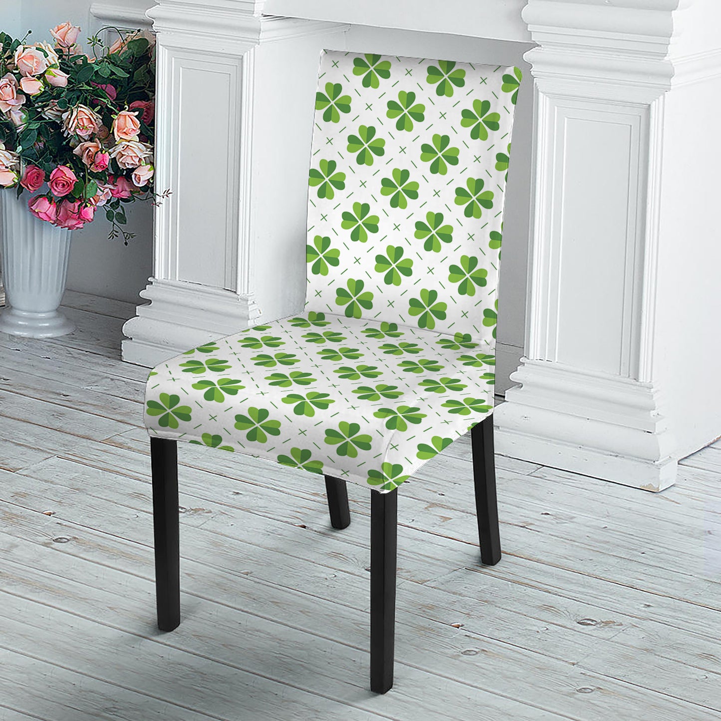 Shamrock Saint Patrick's Day Print Dining Chair Slipcover