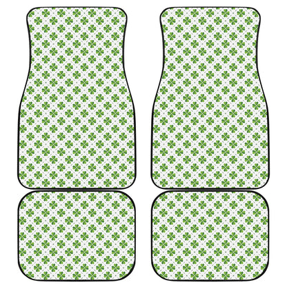 Shamrock Saint Patrick's Day Print Front and Back Car Floor Mats