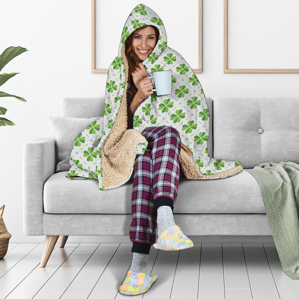 Shamrock Saint Patrick's Day Print Hooded Blanket