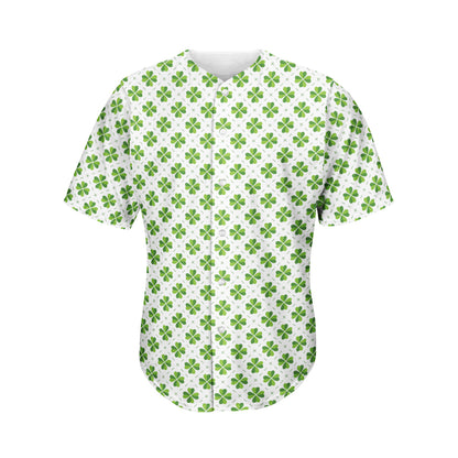 Shamrock Saint Patrick's Day Print Men's Baseball Jersey