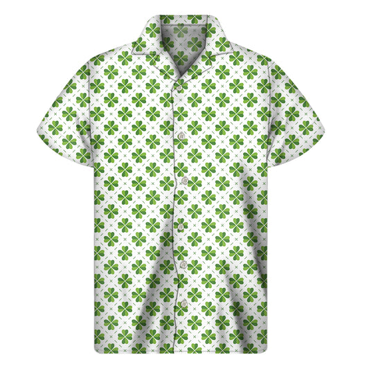 Shamrock Saint Patrick's Day Print Men's Short Sleeve Shirt