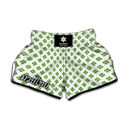 Shamrock Saint Patrick's Day Print Muay Thai Boxing Shorts