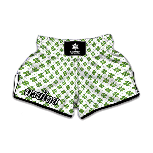 Shamrock Saint Patrick's Day Print Muay Thai Boxing Shorts