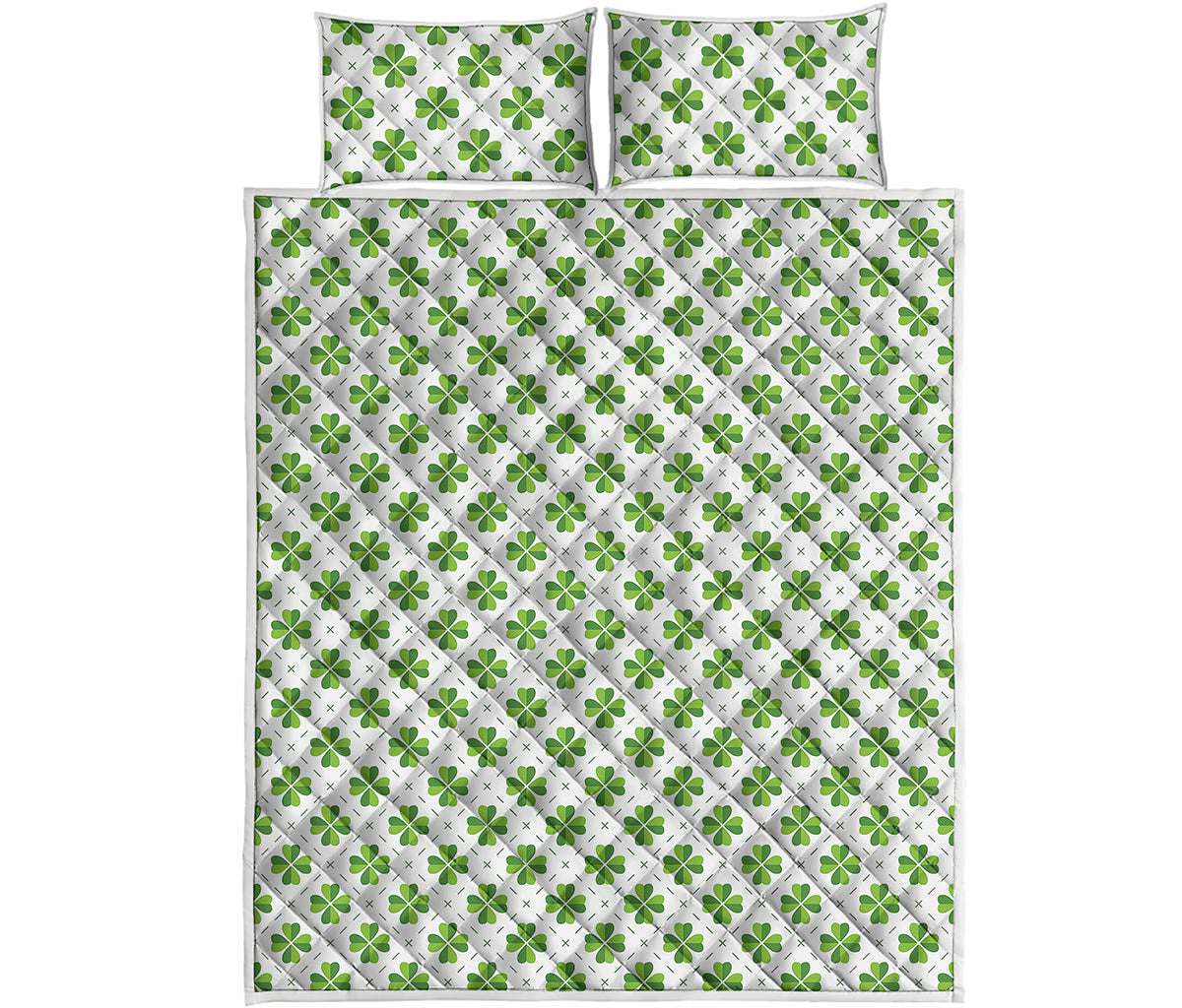 Shamrock Saint Patrick's Day Print Quilt Bed Set