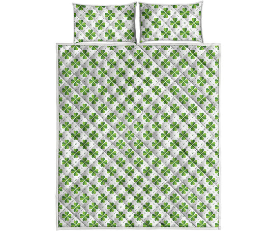 Shamrock Saint Patrick's Day Print Quilt Bed Set