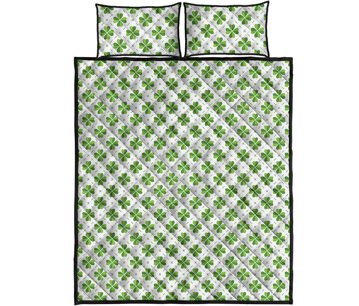 Shamrock Saint Patrick's Day Print Quilt Bed Set