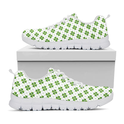 Shamrock Saint Patrick's Day Print White Sneakers