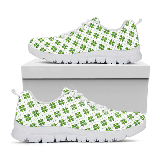 Shamrock Saint Patrick's Day Print White Sneakers