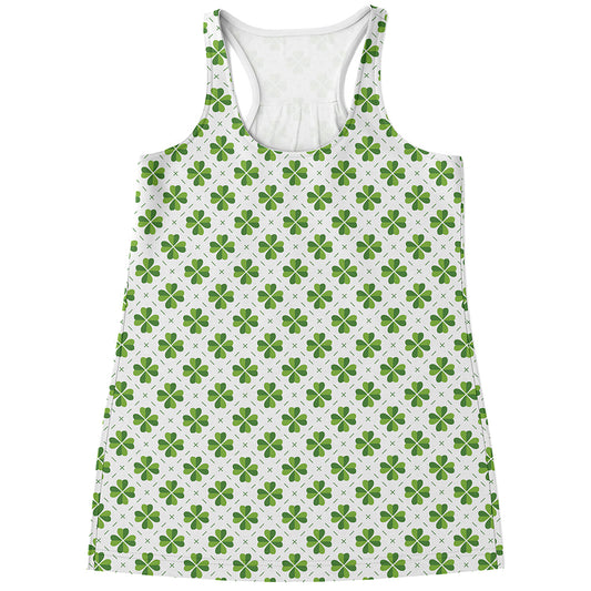 Shamrock Saint Patrick's Day Print Women's Racerback Tank Top