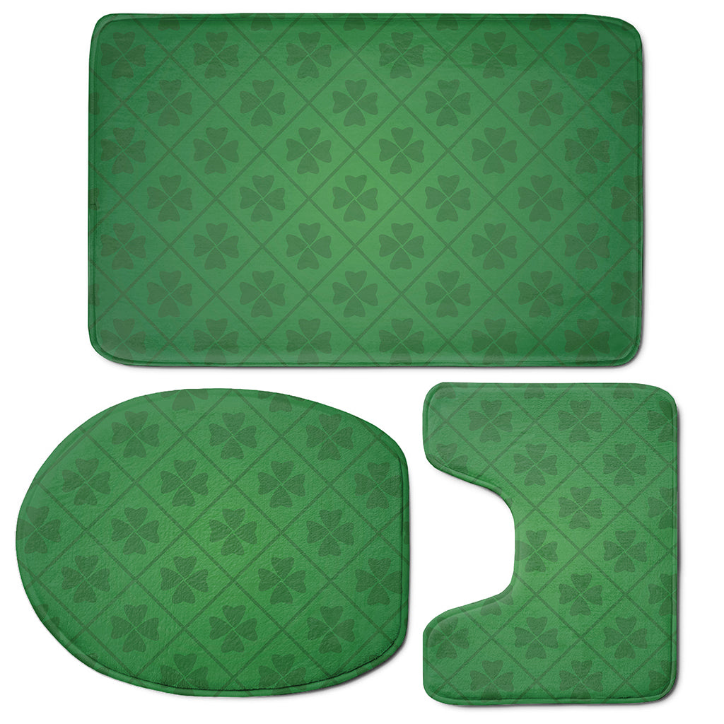 Shamrock St. Patrick's Day Pattern Print 3 Piece Bath Mat Set