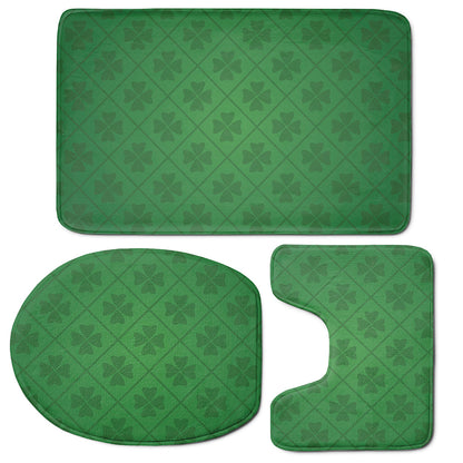 Shamrock St. Patrick's Day Pattern Print 3 Piece Bath Mat Set