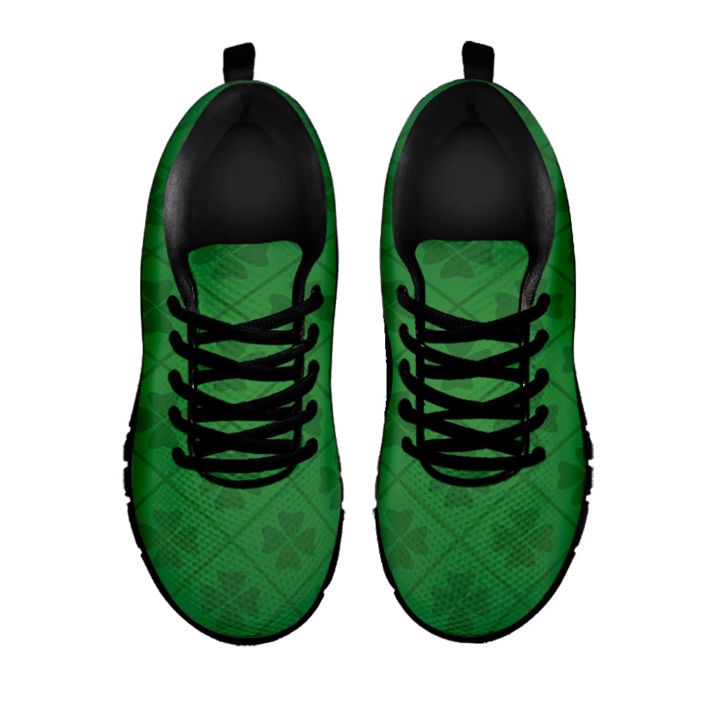 Shamrock St. Patrick's Day Pattern Print Black Sneakers