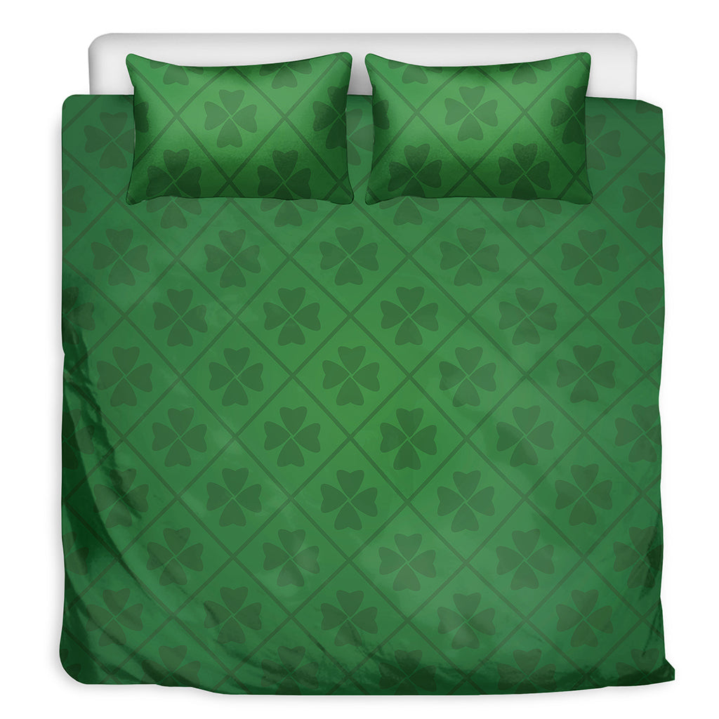 Shamrock St. Patrick's Day Pattern Print Duvet Cover Bedding Set