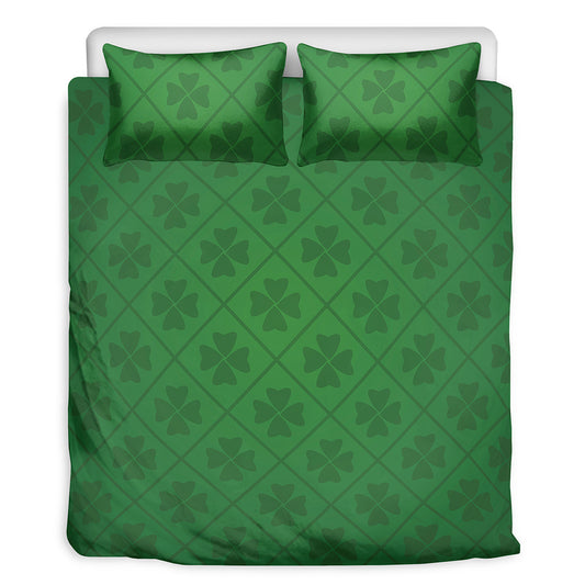 Shamrock St. Patrick's Day Pattern Print Duvet Cover Bedding Set