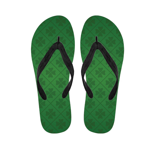 Shamrock St. Patrick's Day Pattern Print Flip Flops