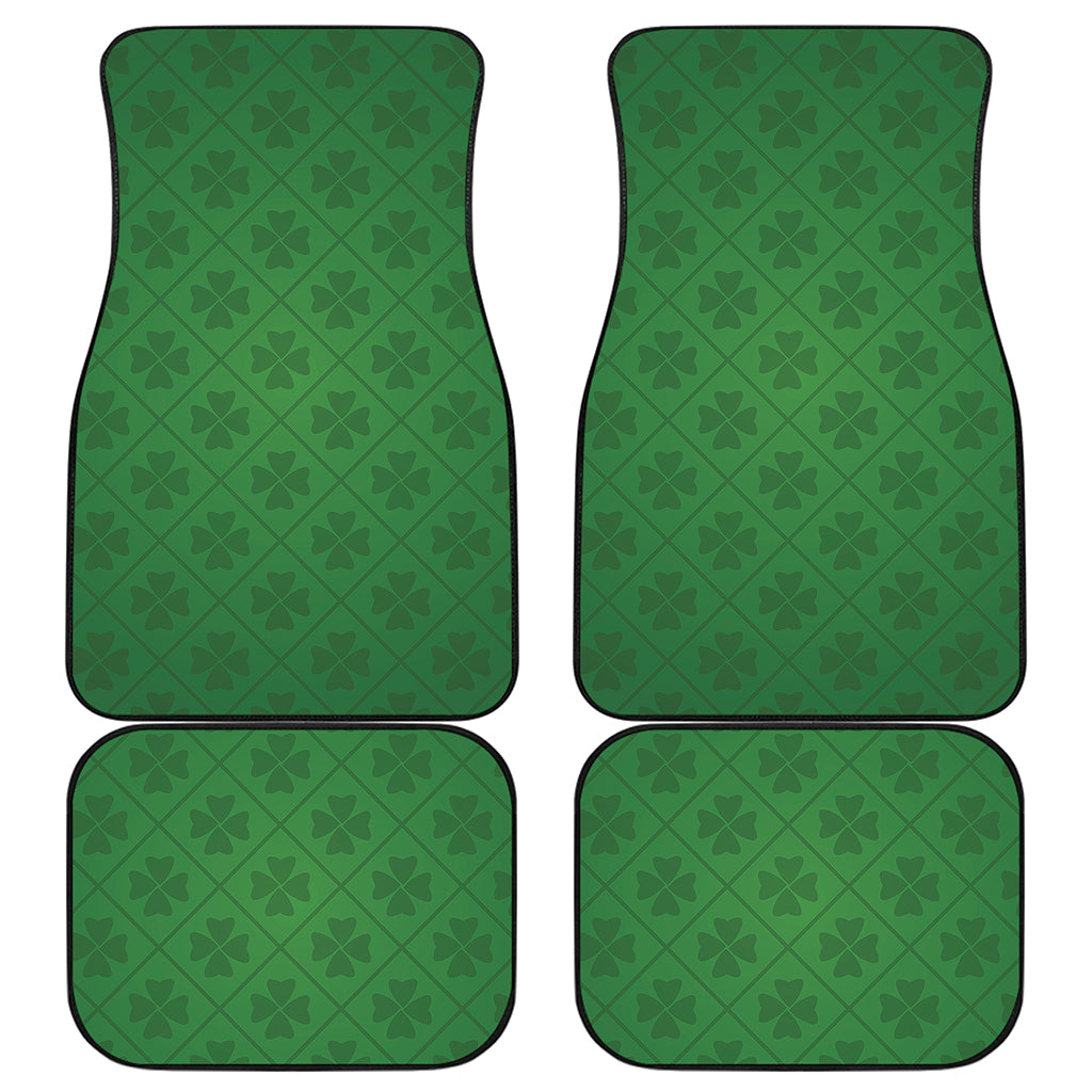 Shamrock St. Patrick's Day Pattern Print Front and Back Car Floor Mats