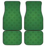 Shamrock St. Patrick's Day Pattern Print Front and Back Car Floor Mats