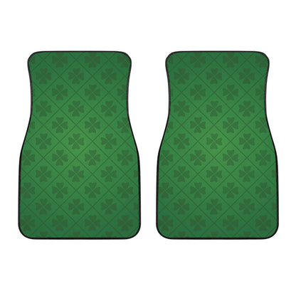 Shamrock St. Patrick's Day Pattern Print Front Car Floor Mats