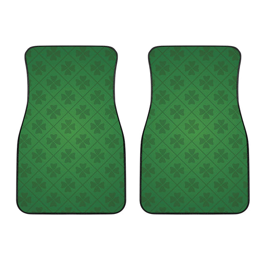 Shamrock St. Patrick's Day Pattern Print Front Car Floor Mats