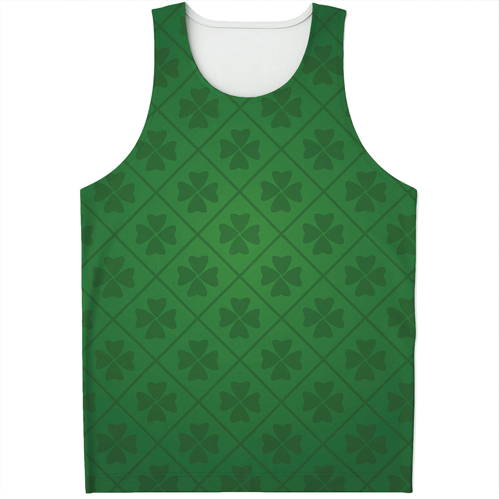 Shamrock St. Patrick's Day Pattern Print Men's Tank Top
