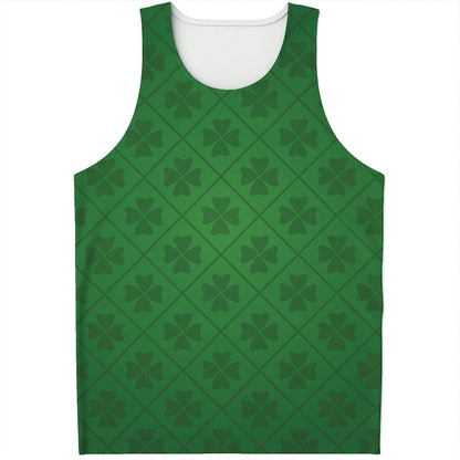 Shamrock St. Patrick's Day Pattern Print Men's Tank Top