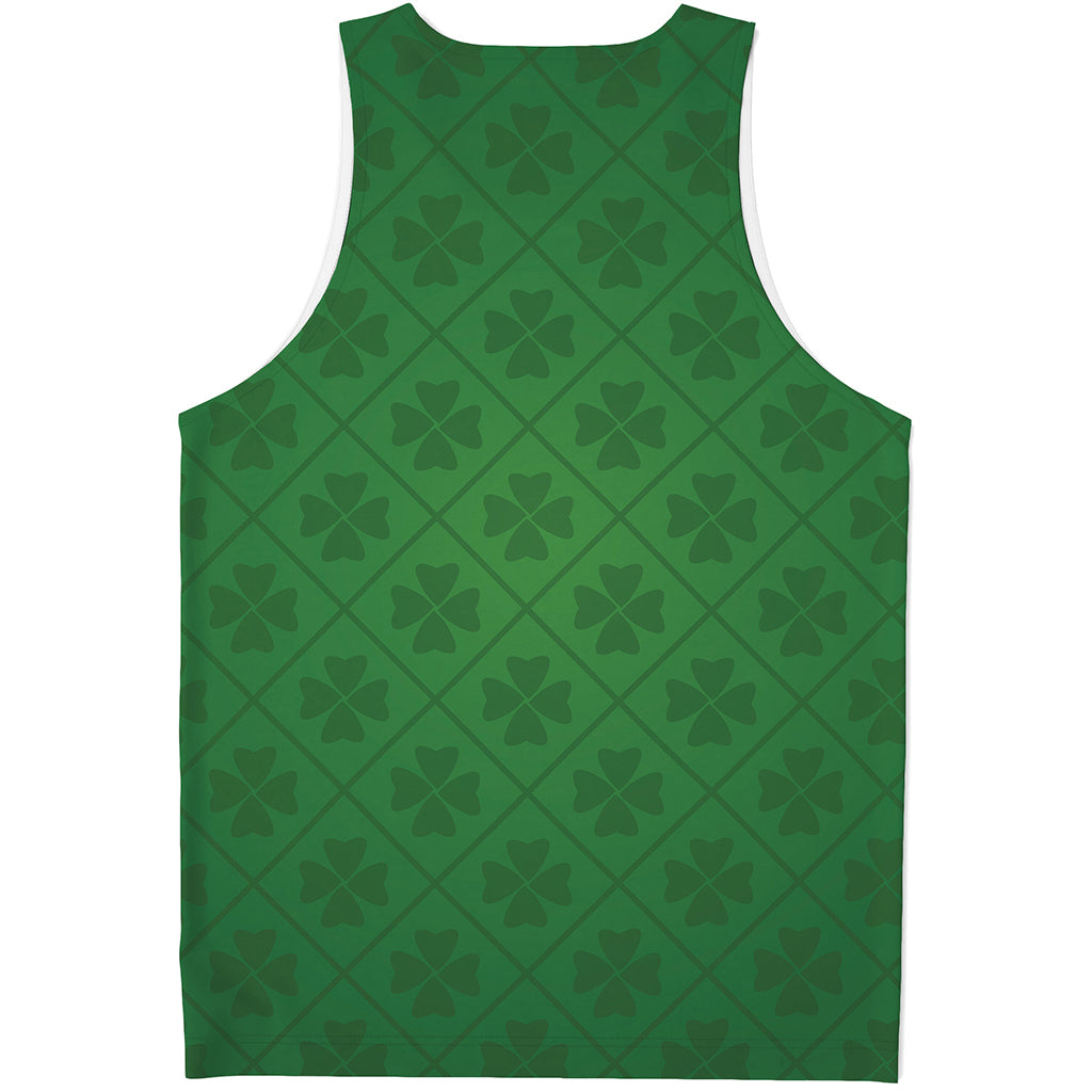 Shamrock St. Patrick's Day Pattern Print Men's Tank Top
