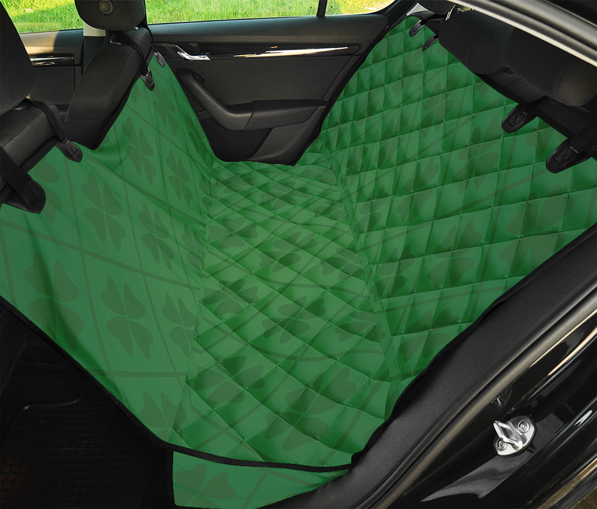 Shamrock St. Patrick's Day Pattern Print Pet Car Back Seat Cover