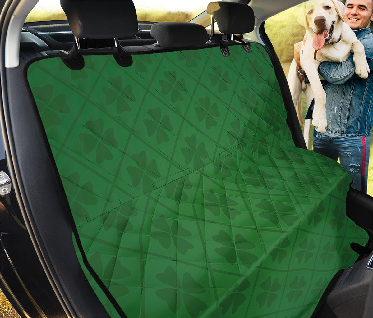 Shamrock St. Patrick's Day Pattern Print Pet Car Back Seat Cover