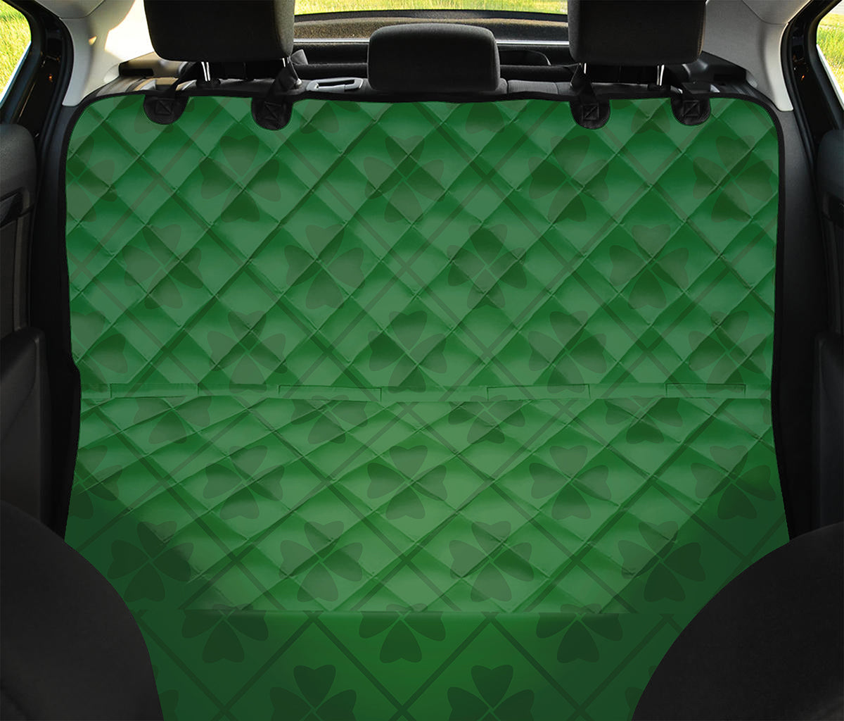 Shamrock St. Patrick's Day Pattern Print Pet Car Back Seat Cover